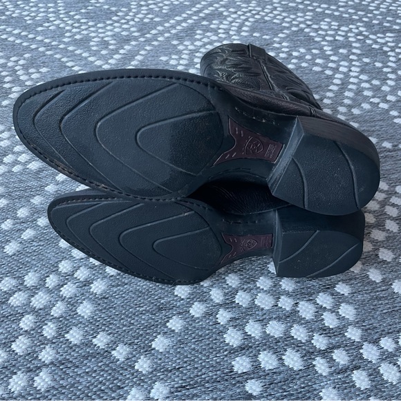 Ariat Heritage R Toe Western Leather Boots Black Deertan Mens Boots 10.5 D men - Picture 13 of 16